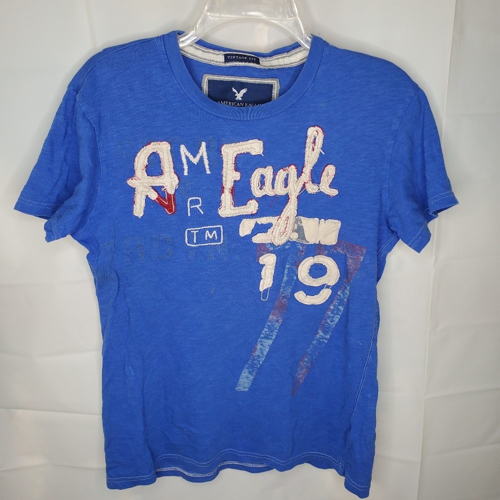 Blue Men's American Eagle Vintage Fit Short Sl Tee